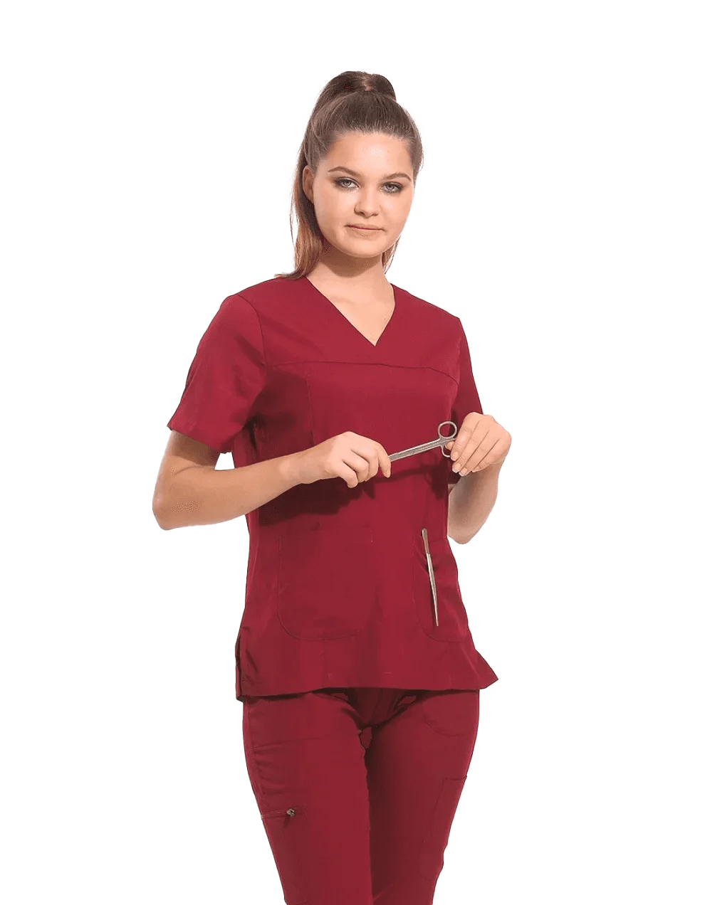JANET Dynamic Female Top Burgundy