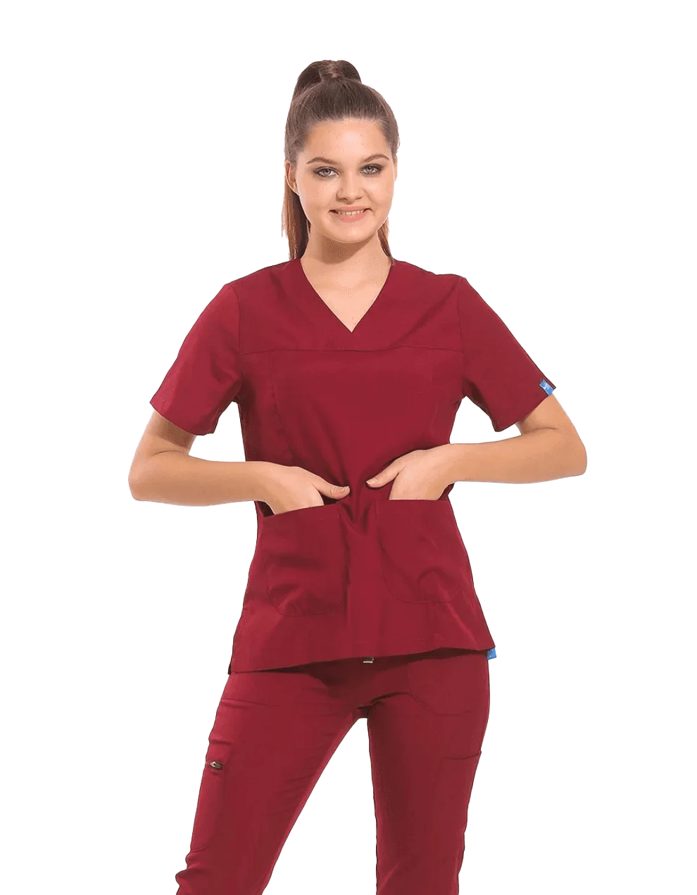 JANET Dynamic Female Top Burgundy